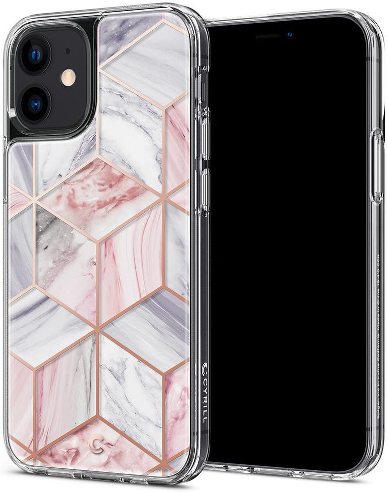 Spigen Cyrill Cecile Apple iPhone 12 Mini Hoesje Pink Marble afbeelding 1