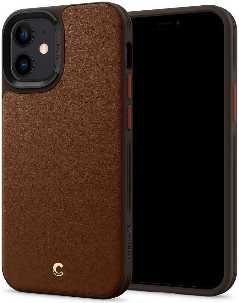 Spigen Cyrill Leather Brick Apple iPhone 12 Mini Hoesje Zwart afbeelding 1