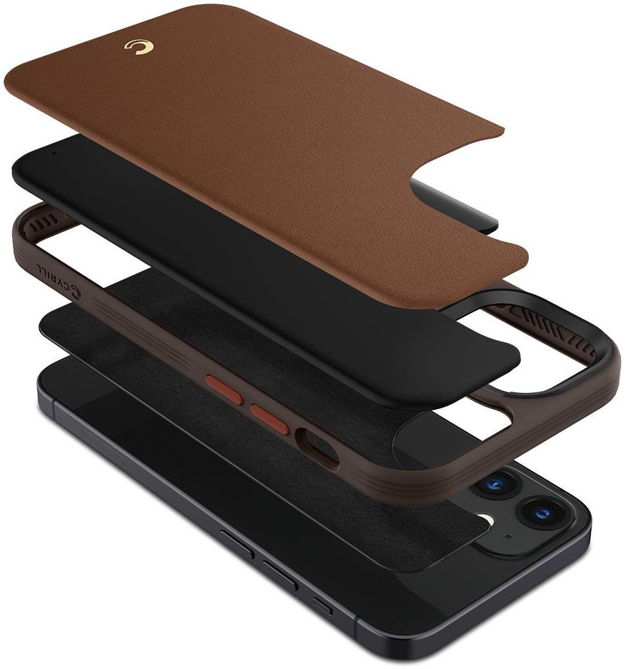 Spigen Cyrill Leather Brick Apple iPhone 12 Mini Hoesje Zwart afbeelding 4