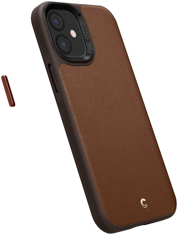 Spigen Cyrill Leather Brick Apple iPhone 12 Mini Hoesje Zwart afbeelding 3