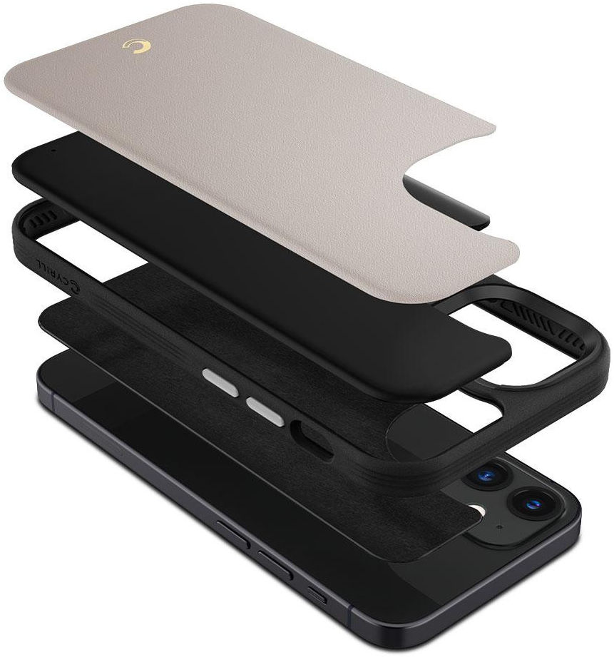 Spigen Cyrill Leather Brick Apple iPhone 12 Mini Hoesje Blauw afbeelding 3