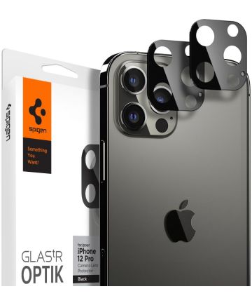 Spigen Optik Apple iPhone 12 Pro Camera Lens Protector (2-Pack) Zwart Screen Protectors