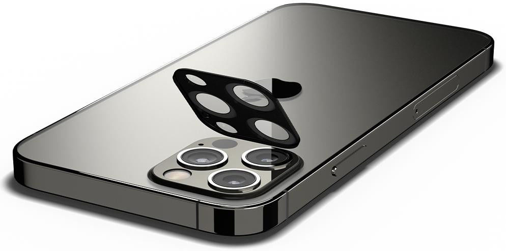 Spigen Optik Apple iPhone 12 Pro Camera Lens Protector (2-Pack) Zwart afbeelding 2