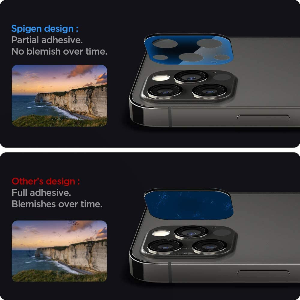 Spigen Optik Apple iPhone 12 Pro Camera Lens Protector (2-Pack) Zwart afbeelding 5