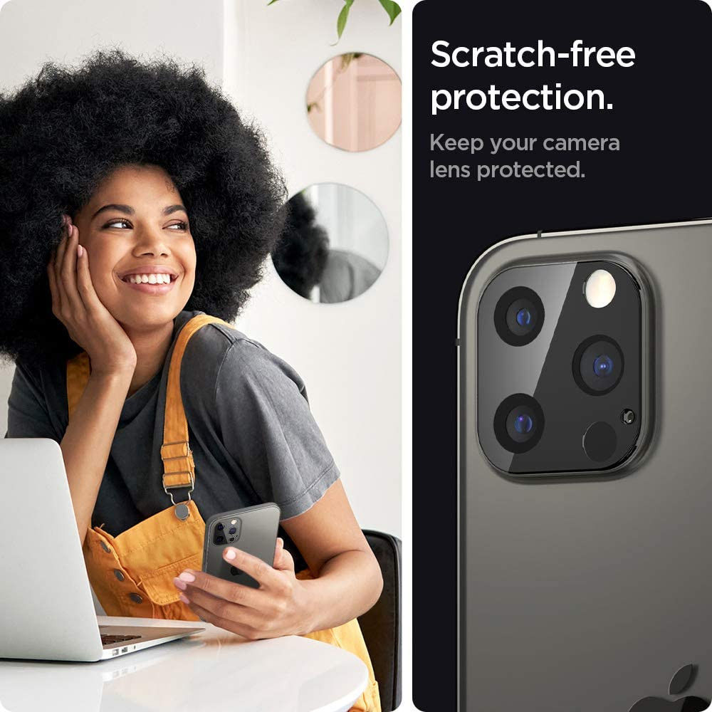 Spigen Optik Apple iPhone 12 Pro Camera Lens Protector (2-Pack) Zwart afbeelding 6