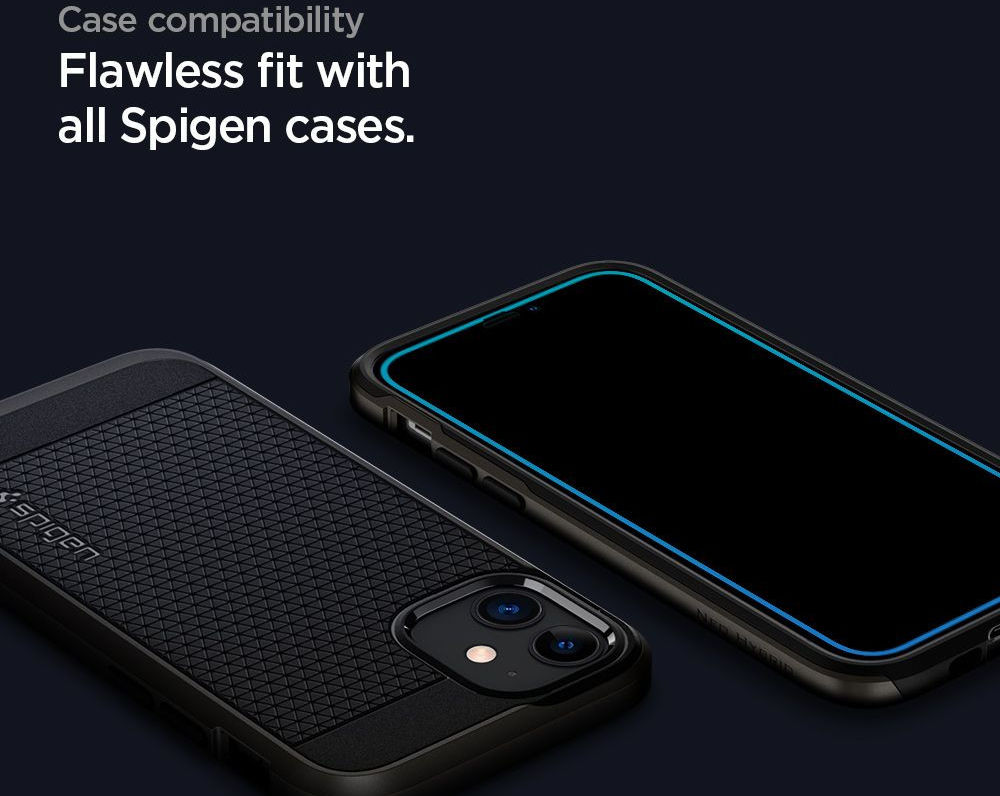 Spigen Tempered Glass Full Cover iPhone 12 Mini Zwart 2-Pack afbeelding 6