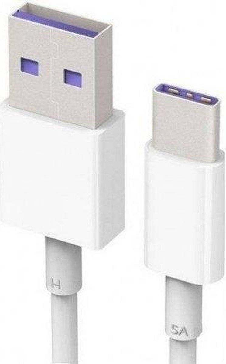 Originele Huawei Super Charge USB-A naar USB-C Kabel 5A 1 Meter Wit afbeelding 4