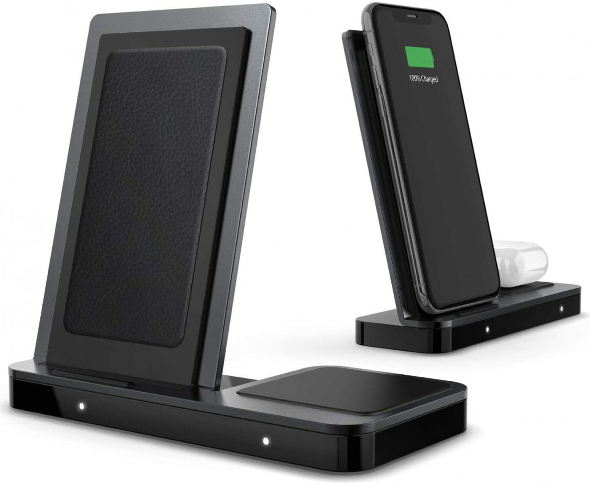 Raptic Vertical Duo 10W Draadloze Oplader voor Smartphone/AirPods afbeelding 1