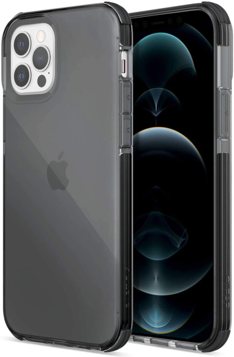 Raptic Clear Apple iPhone 12 / 12 Pro Hoesje Transparant Zwart afbeelding 1