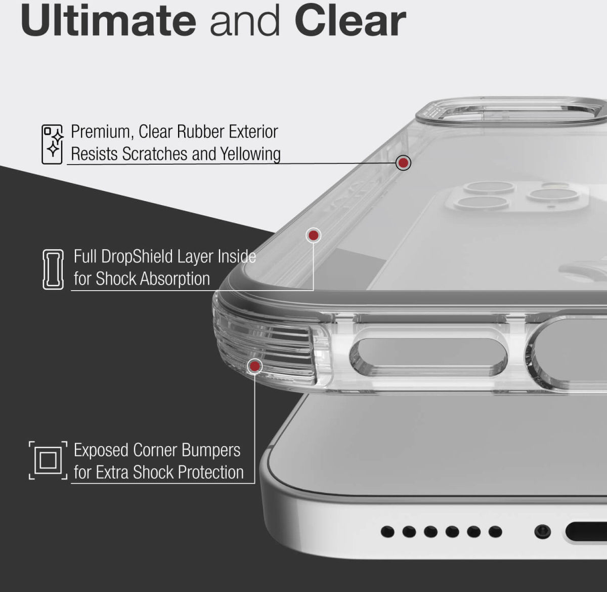 Raptic Clear Apple iPhone 12 Pro Max Hoesje Transparant/Wit afbeelding 6