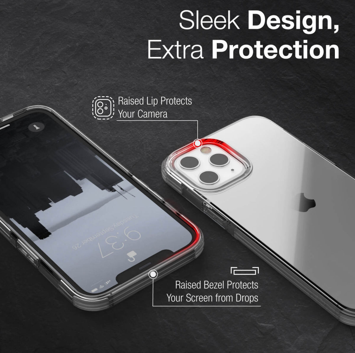 Raptic Clear Apple iPhone 12 Pro Max Hoesje Transparant/Wit afbeelding 14