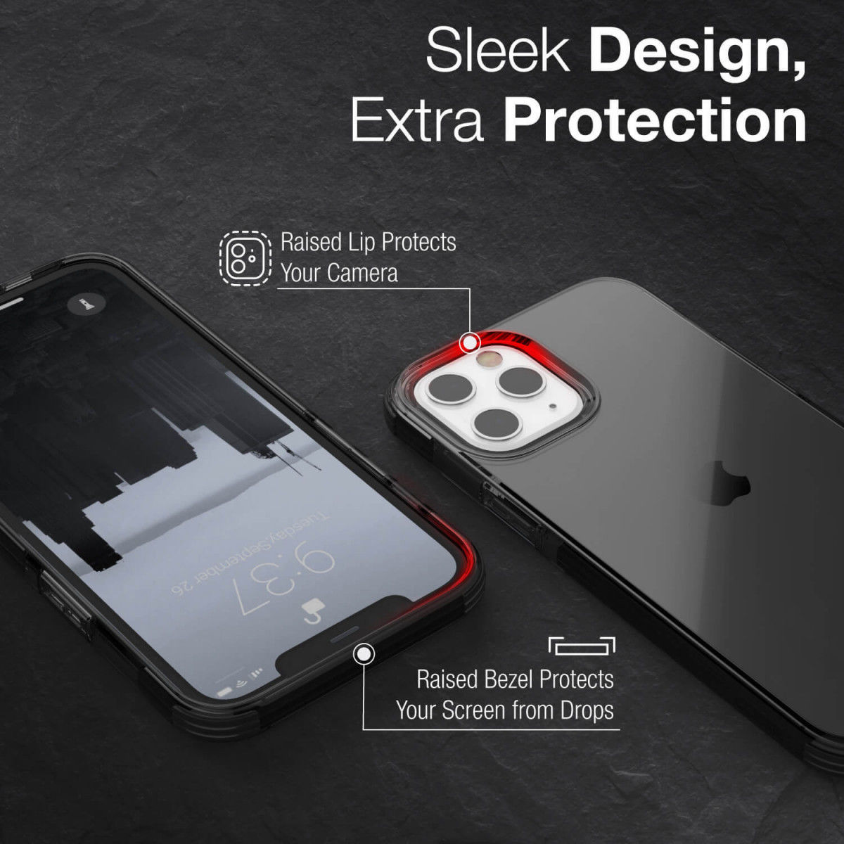 Raptic Clear Apple iPhone 12 Pro Max Hoesje Transparant/Zwart afbeelding 12
