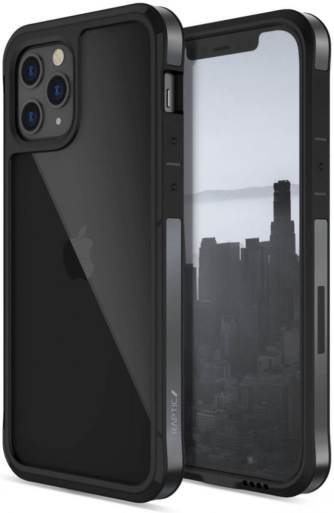 Raptic Edge Apple iPhone 12 Pro Max Hoesje Transparant Zwart afbeelding 1
