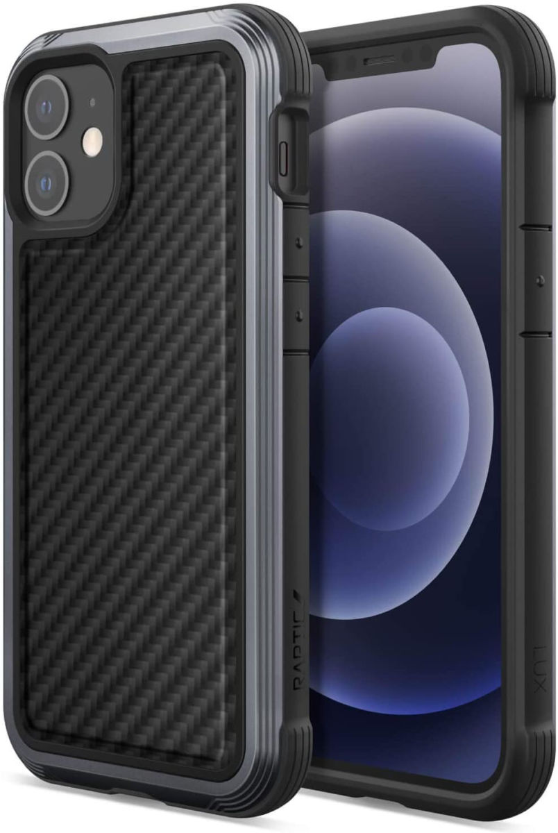 Raptic Lux Apple iPhone 12 Pro Max Hoesje Back Cover Carbon Zwart afbeelding 1