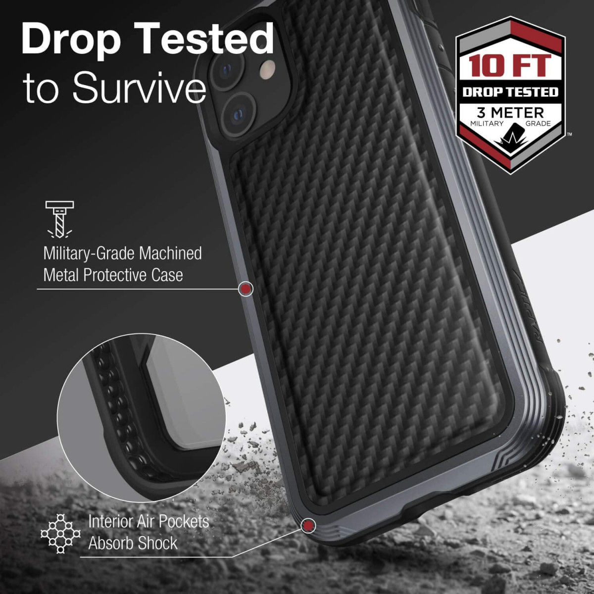 Raptic Lux Apple iPhone 12 Pro Max Hoesje Back Cover Carbon Zwart afbeelding 9