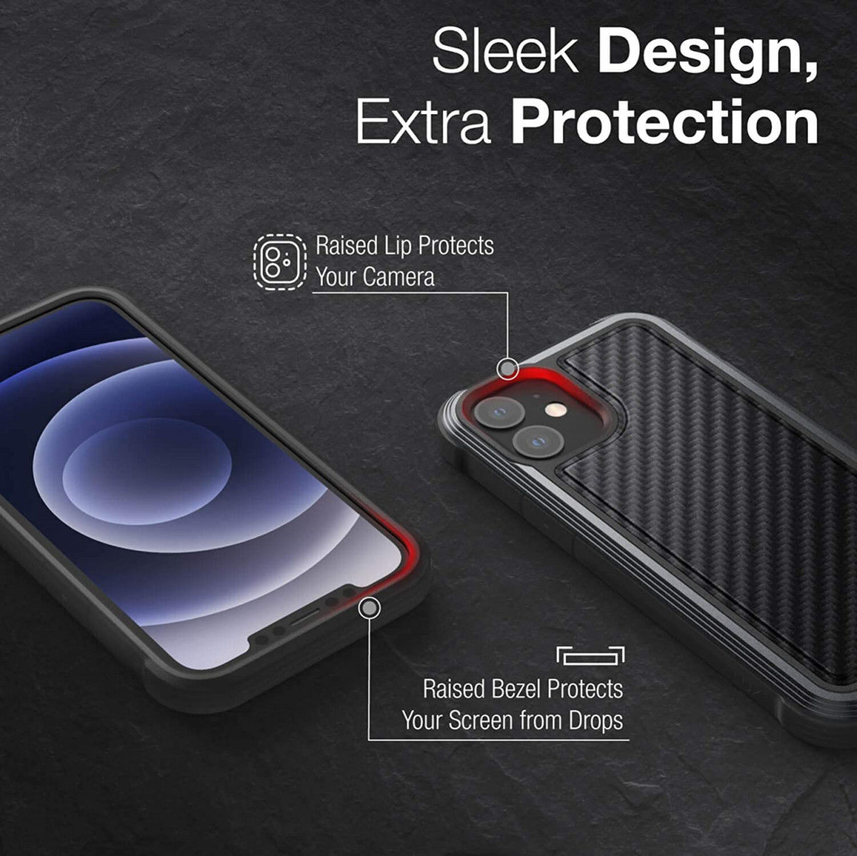 Raptic Lux Apple iPhone 12 Pro Max Hoesje Back Cover Carbon Zwart afbeelding 11