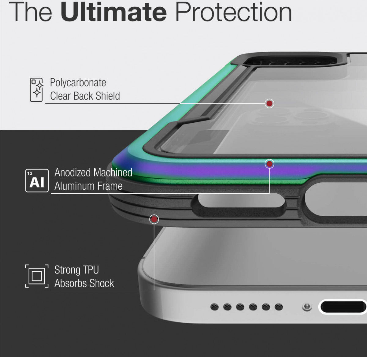 Raptic Shield iPhone 12 Pro Max Hoesje Militair Getest 3M Iridescent