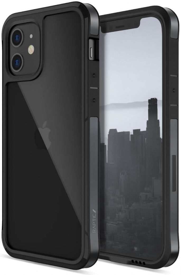Raptic Edge Apple iPhone 12 Mini Hoesje Transparant Zwart afbeelding 1