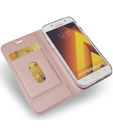 Samsung Galaxy A3 (2017) Portemonnee Bookcase Hoesje Rose Gold Hoesjes
