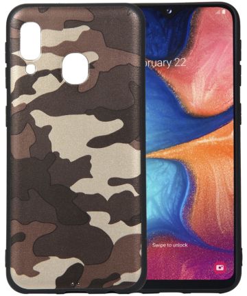 Samsung Galaxy A20e Dun TPU Hoesje met Camouflage Print Hoesjes