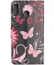 Samsung Galaxy A20e Portemonnee Hoesje met Vlinder en Bloemen Print