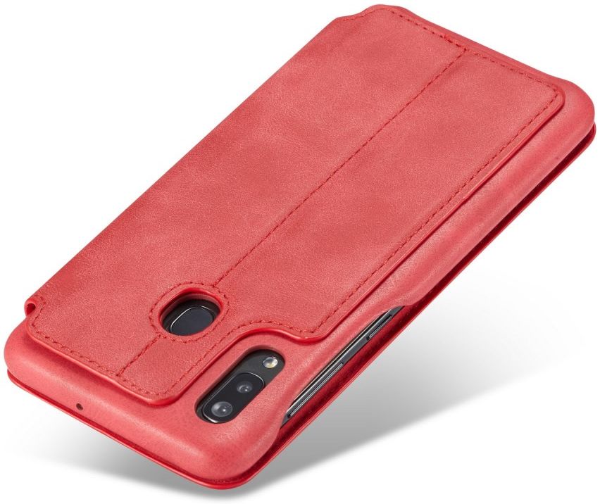 LC.IMEEKE Samsung Galaxy A20e Portemonnee Hoesje Kunstleer Rood afbeelding 12