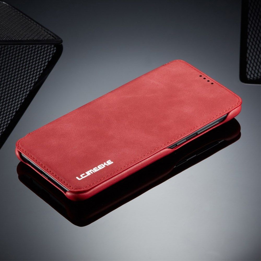 LC.IMEEKE Samsung Galaxy A20e Portemonnee Hoesje Kunstleer Rood afbeelding 3