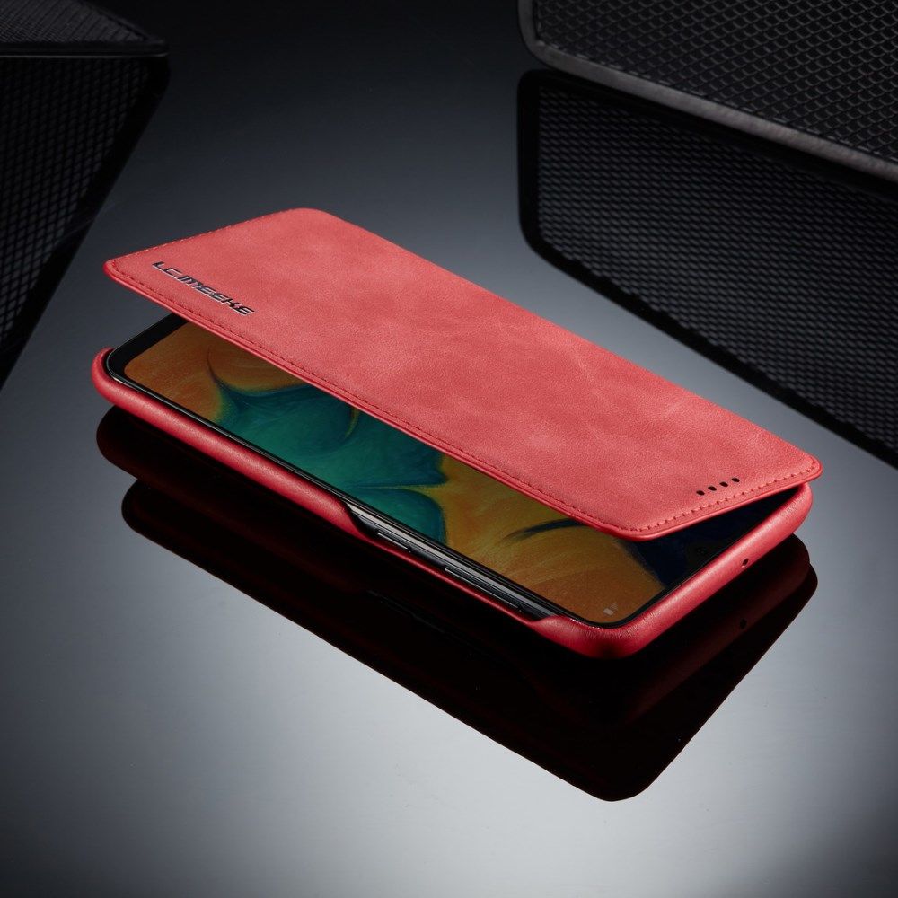 LC.IMEEKE Samsung Galaxy A20e Portemonnee Hoesje Kunstleer Rood afbeelding 5