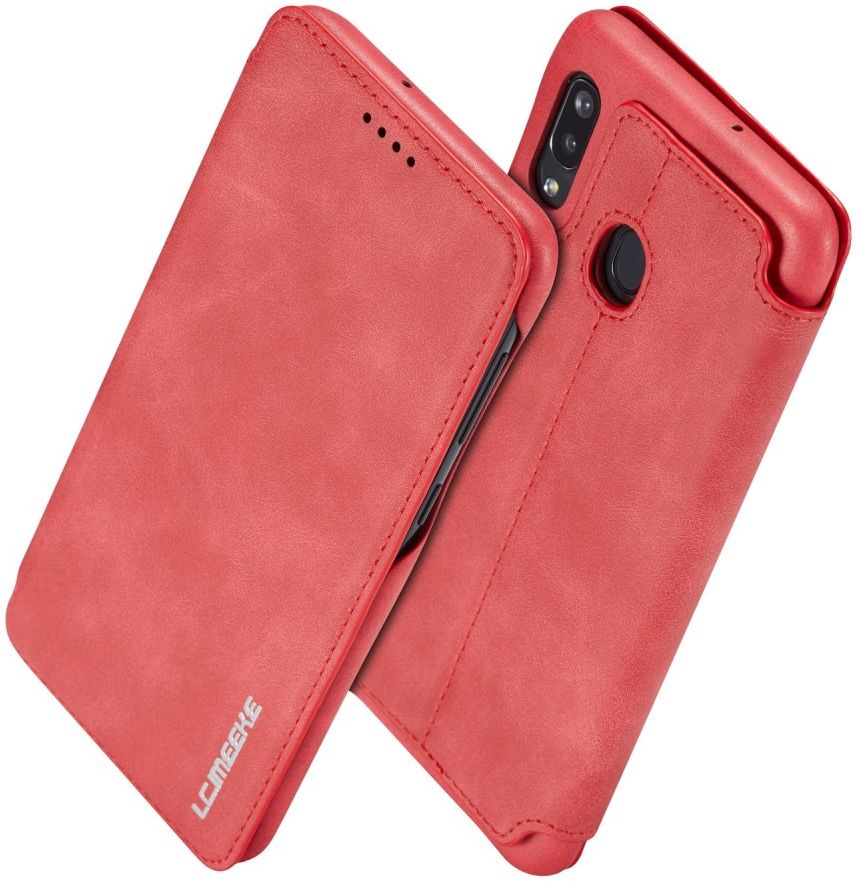 LC.IMEEKE Samsung Galaxy A20e Portemonnee Hoesje Kunstleer Rood afbeelding 7