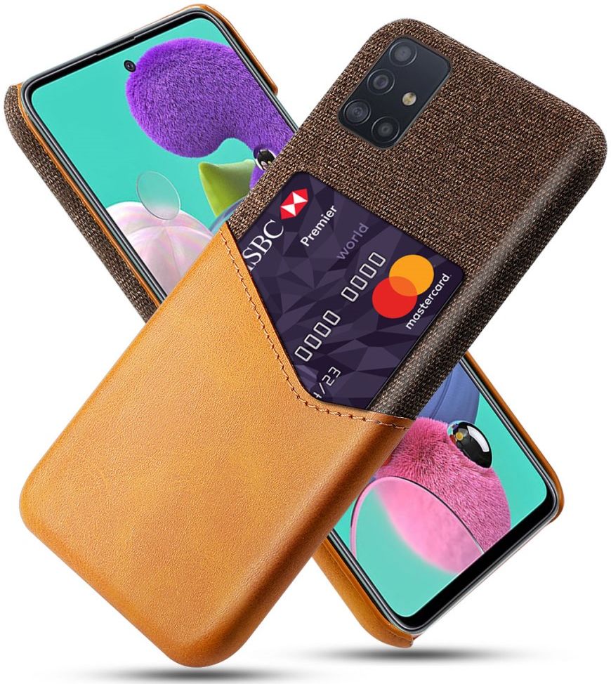 Samsung Galaxy A71 Hoesje met Kaartsleuf Back Cover Bruin afbeelding 1