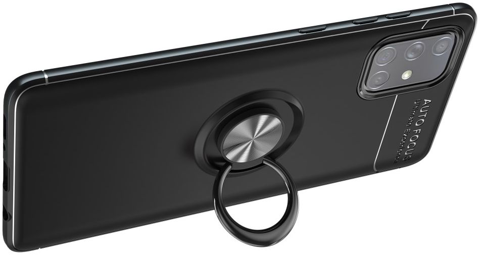Samsung Galaxy a71 Hoesje met Ring Kickstand Zwart afbeelding 4