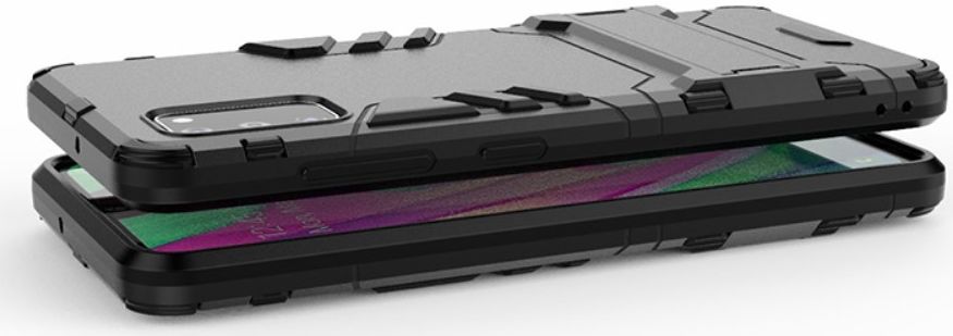 Samsung Galaxy A41 Hybride Hoesje Zwart met Kickstand afbeelding 6