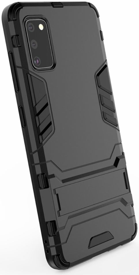 Samsung Galaxy A41 Hybride Hoesje Zwart met Kickstand afbeelding 7