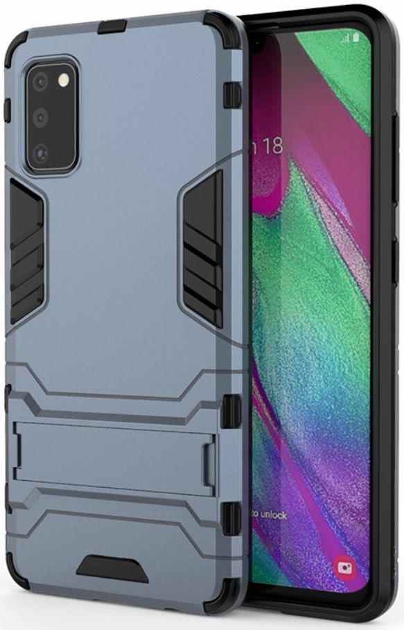 Samsung Galaxy A41 Hybride Hoesje Blauw met Kickstand afbeelding 1