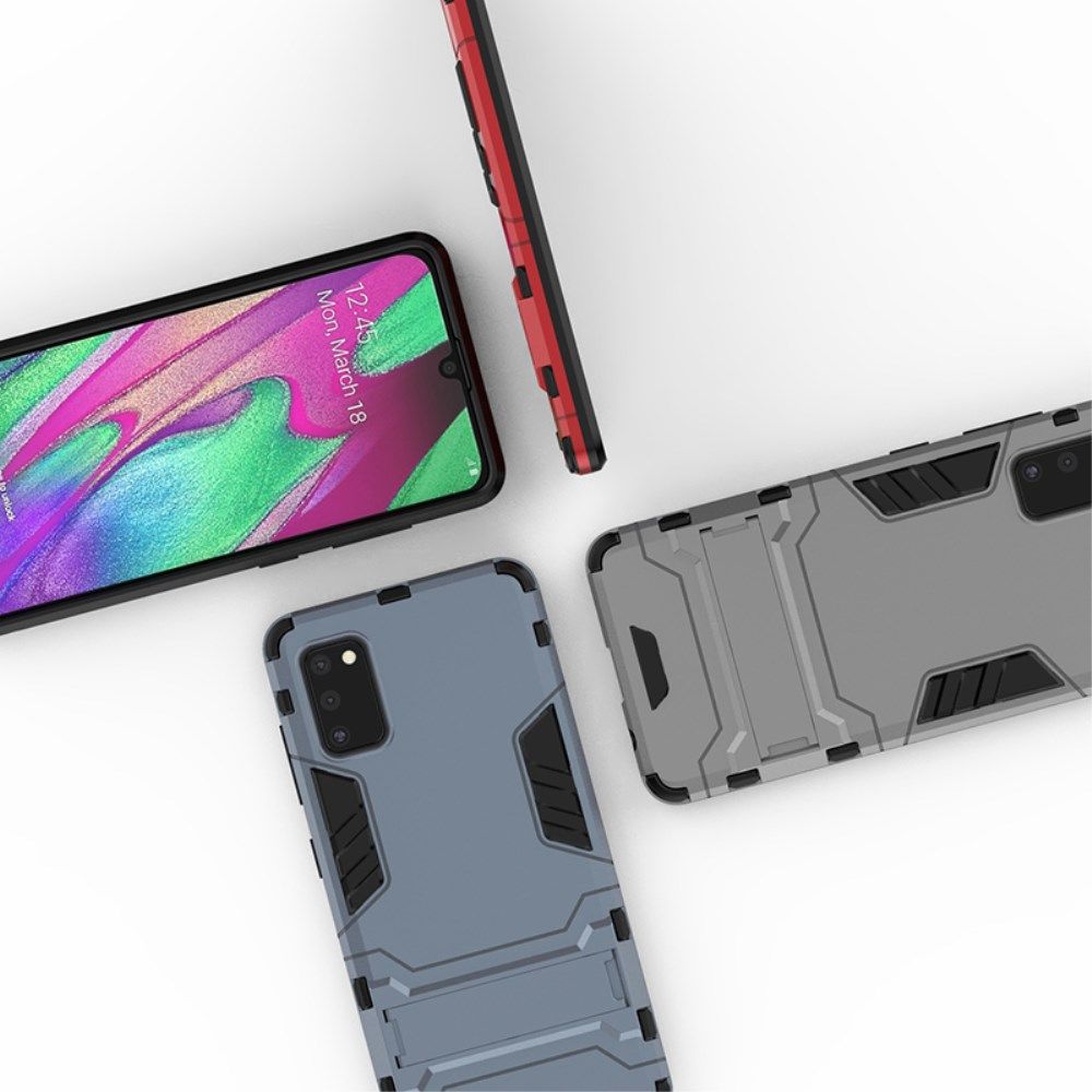 Samsung Galaxy A41 Hybride Hoesje Blauw met Kickstand afbeelding 6