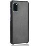 Samsung Galaxy A41 Hoesje Litchi Skin Backcover Zwart