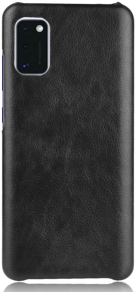 Samsung Galaxy A41 Hoesje Litchi Skin Backcover Zwart afbeelding 2