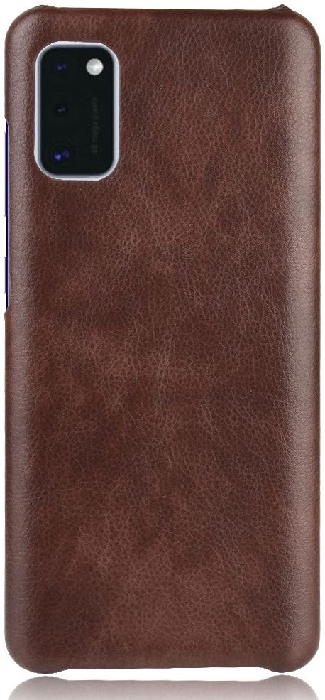 Samsung Galaxy A41 Hoesje Litchi Skin Backcover Bruin afbeelding 2