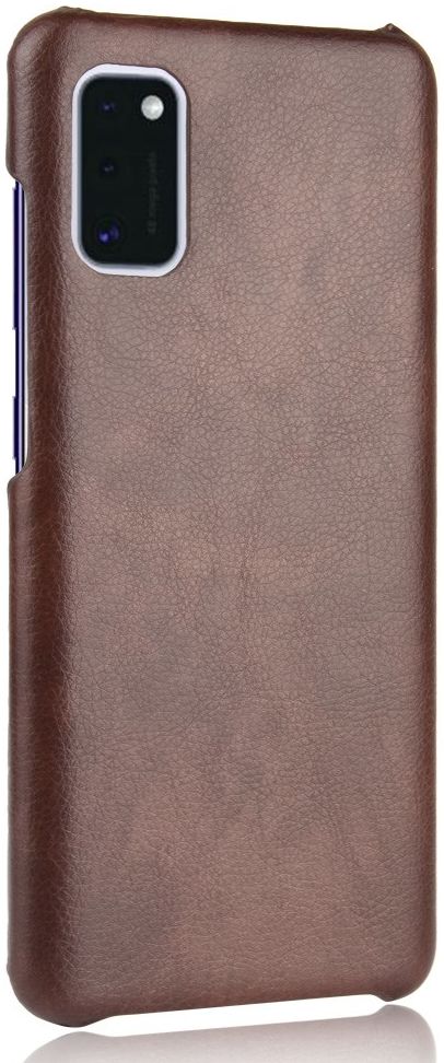 Samsung Galaxy A41 Hoesje Litchi Skin Backcover Bruin afbeelding 4
