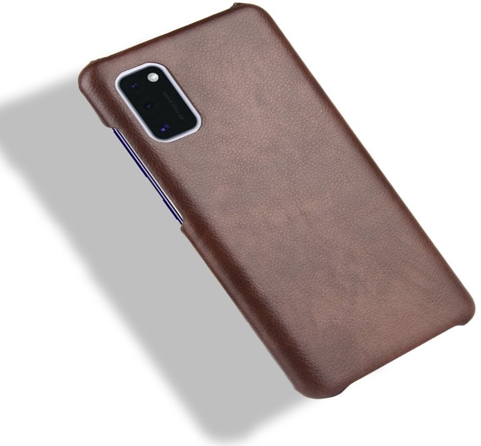 Samsung Galaxy A41 Hoesje Litchi Skin Backcover Bruin afbeelding 5