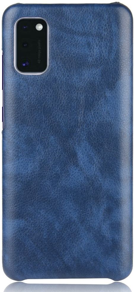 Samsung Galaxy A41 Hoesje Litchi Skin Backcover Blauw afbeelding 2