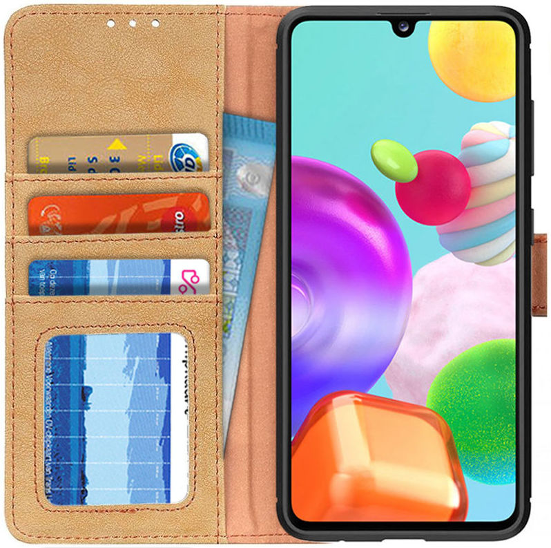 Samsung Galaxy A41 Hoesje Portemonnee Vintage Groen Kunstleder afbeelding 1