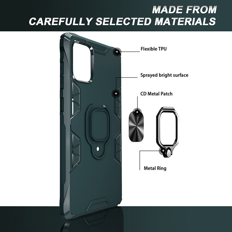 Samsung Galaxy A71 Hoesje Metalen Kickstand Blauw/Zwart met Magneet afbeelding 9