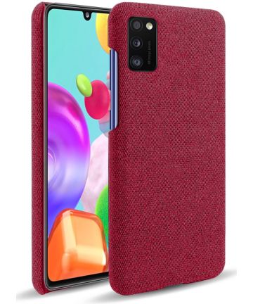 Samsung Galaxy A41 Stoffen Back Cover Hoesje Rood Hoesjes