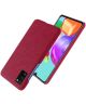 Samsung Galaxy A41 Stoffen Back Cover Hoesje Rood