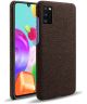 Samsung Galaxy A41 Stoffen Back Cover Hoesje Bruin