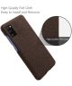 Samsung Galaxy A41 Stoffen Back Cover Hoesje Bruin