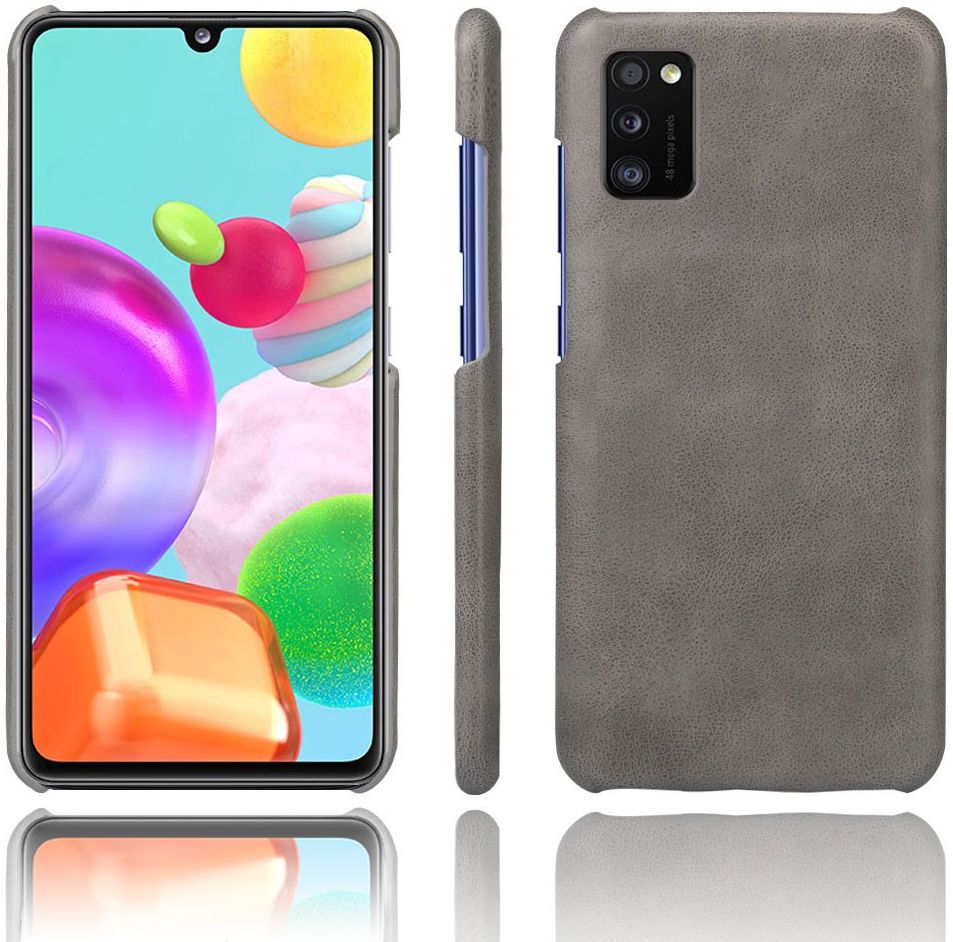 Samsung Galaxy A41 Hoesje Crazy Horse Back Cover Lederen Coating Grijs afbeelding 2