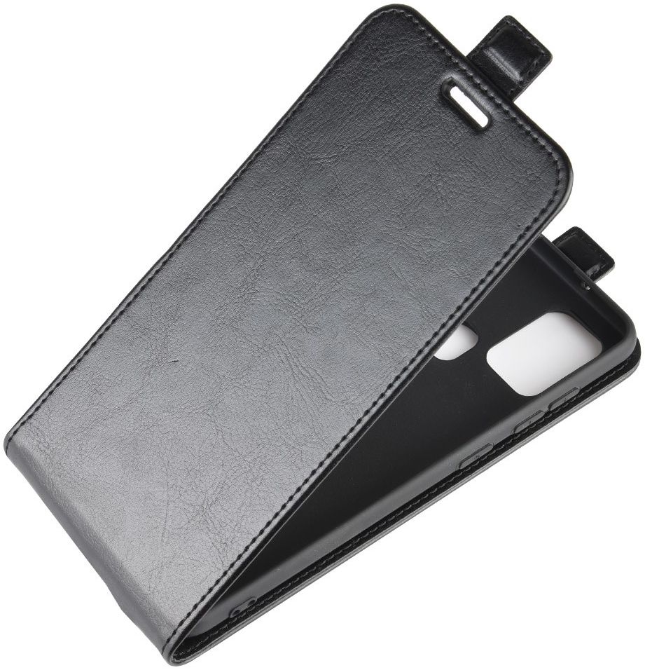 Samsung Galaxy A21s Hoesje Verticale Flipcase Crazy Horse Zwart afbeelding 4