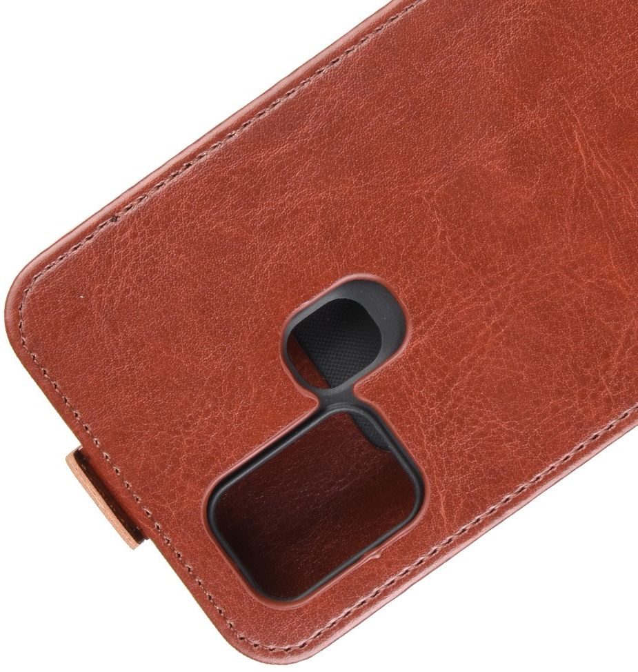 Samsung Galaxy A21s Hoesje Verticale Flipcase Crazy Horse Bruin afbeelding 7